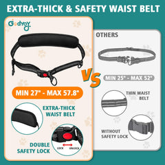 Godyoy upgraded safety lock waist belt keeps two dogs secure