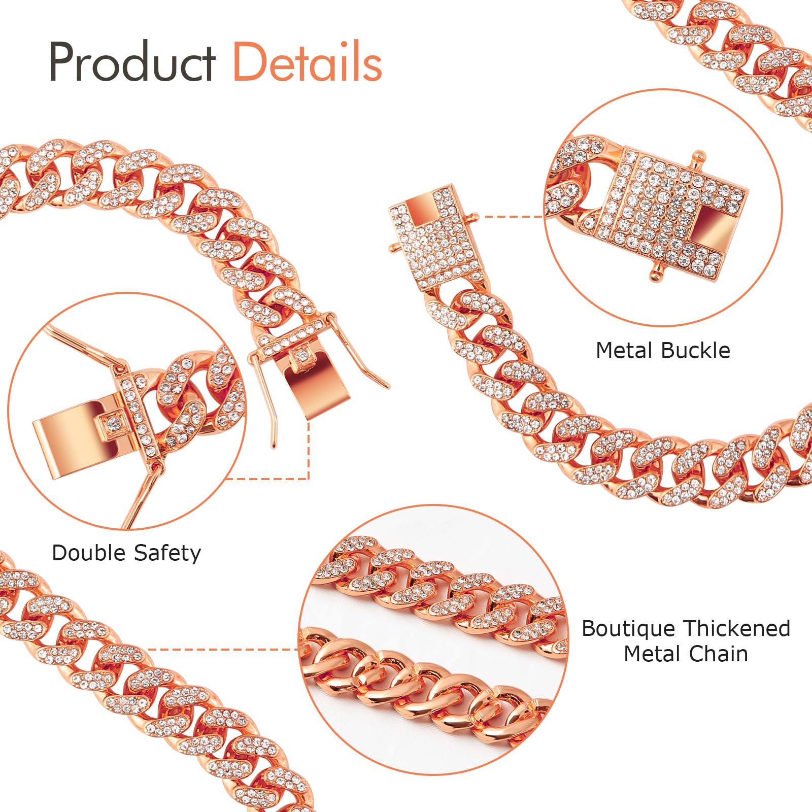 Goetltsch rose gold 12-inch collar for medium cats and dogs.