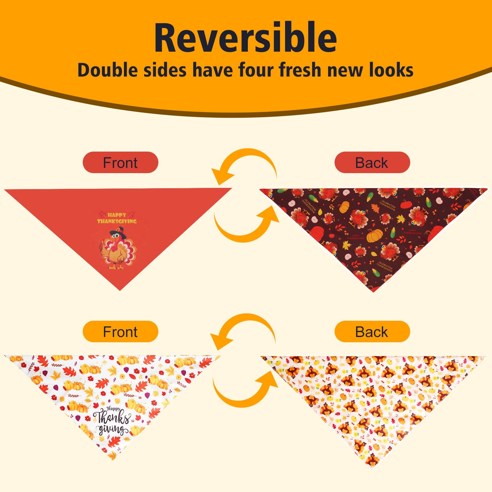 Gofshy bandana reversible design offers two looks in one accessory.