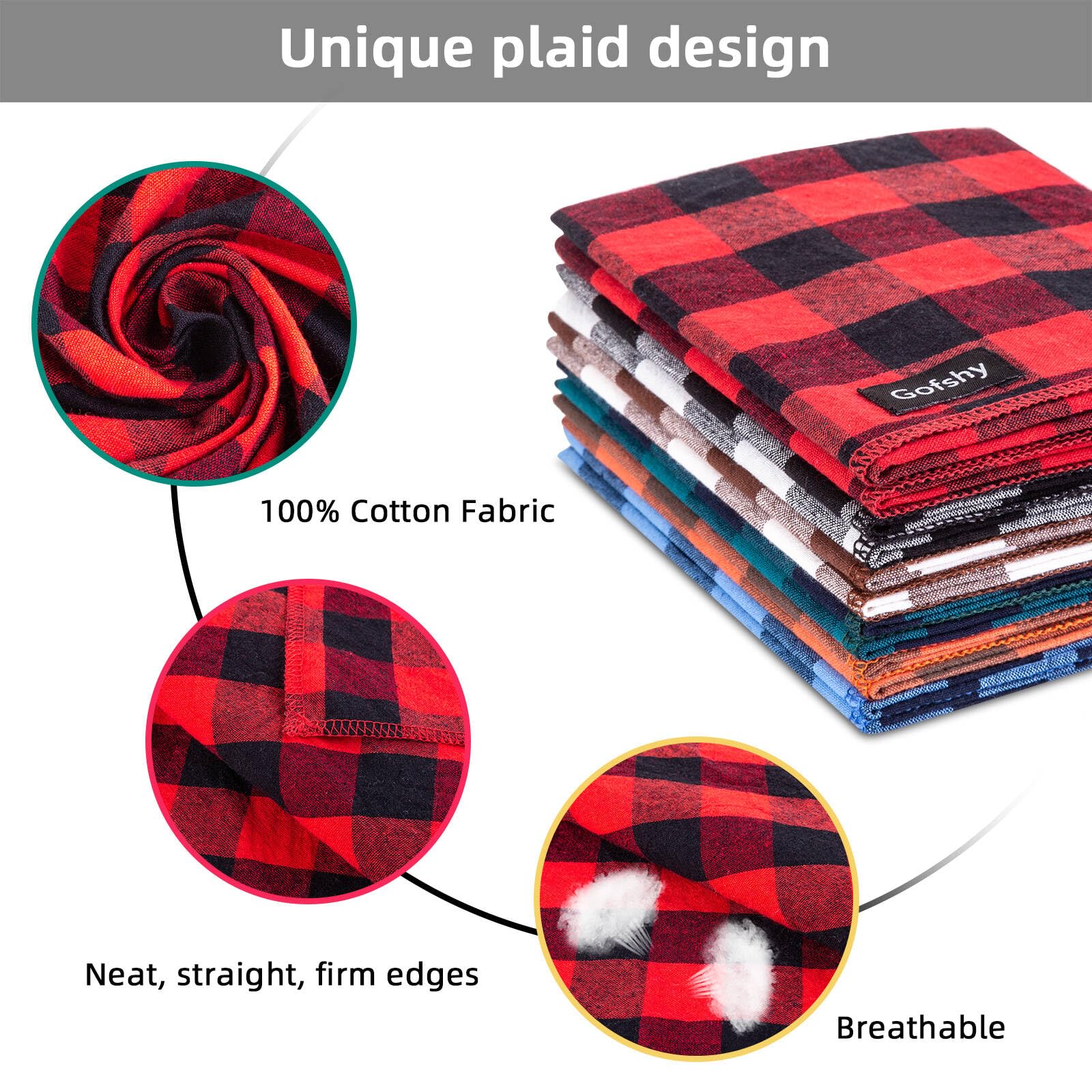 Gofshy adjustable large bandana on a dog's neck demonstrates secure knot.