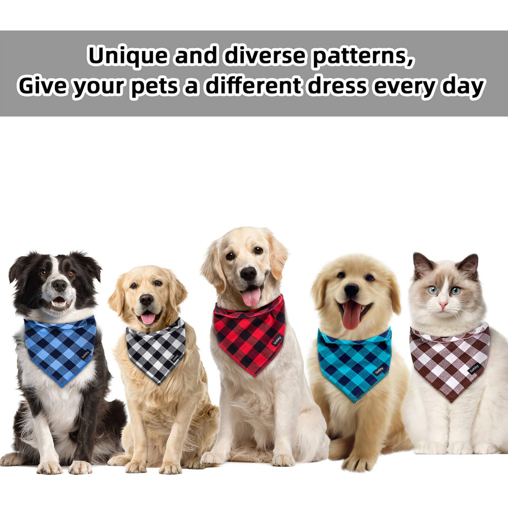 Gofshy dog bandana laid flat shows 15x15 size option.