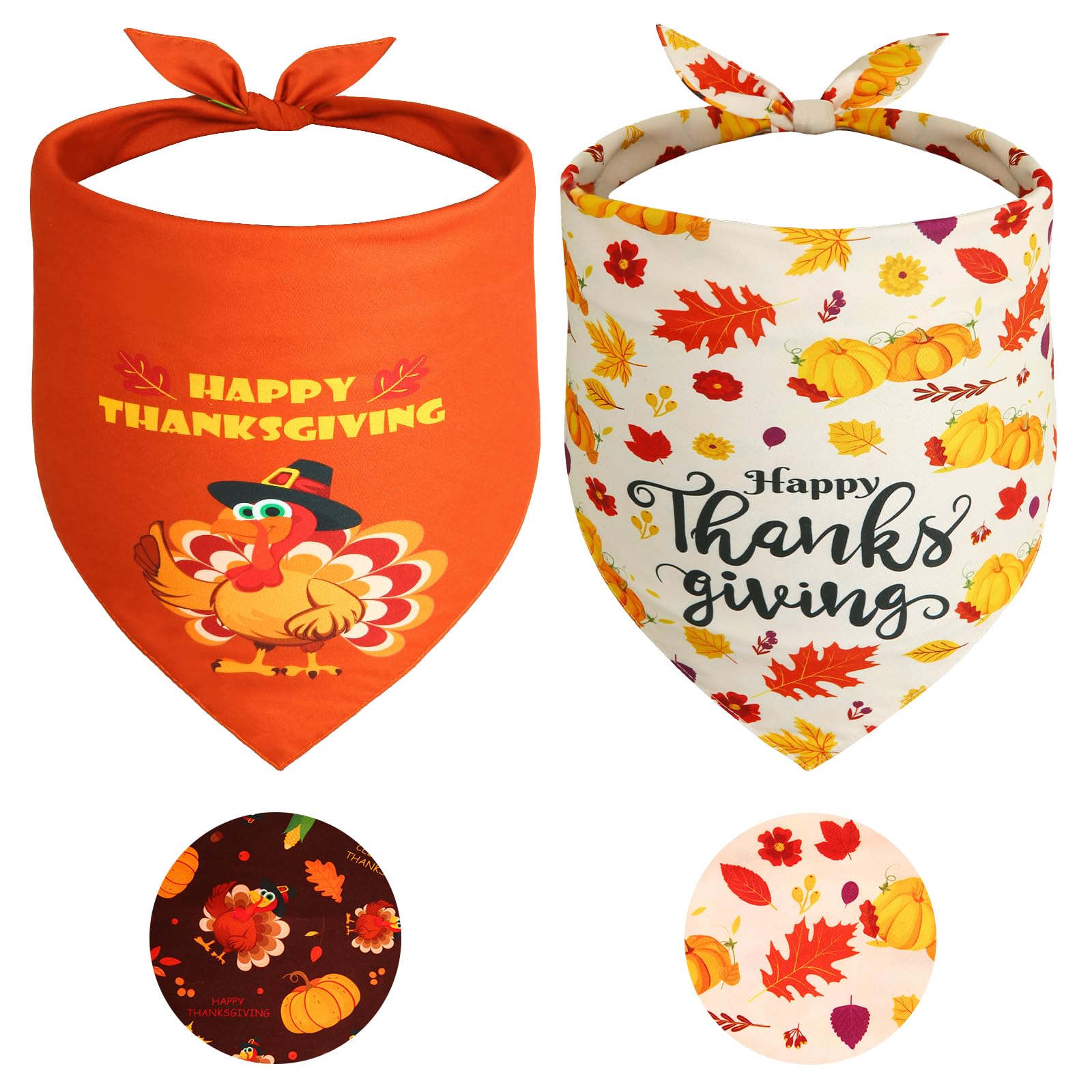 Gofshy Thanksgiving bandana pumpkin motif for holiday walks.