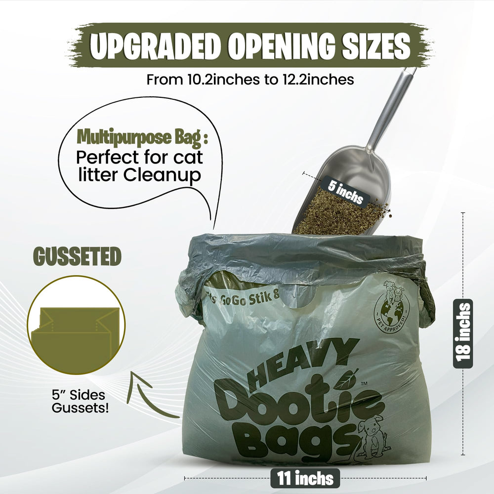 GoGo Stik Heavy Dootie Bags with EZ Tie Handles for secure, easy sealing