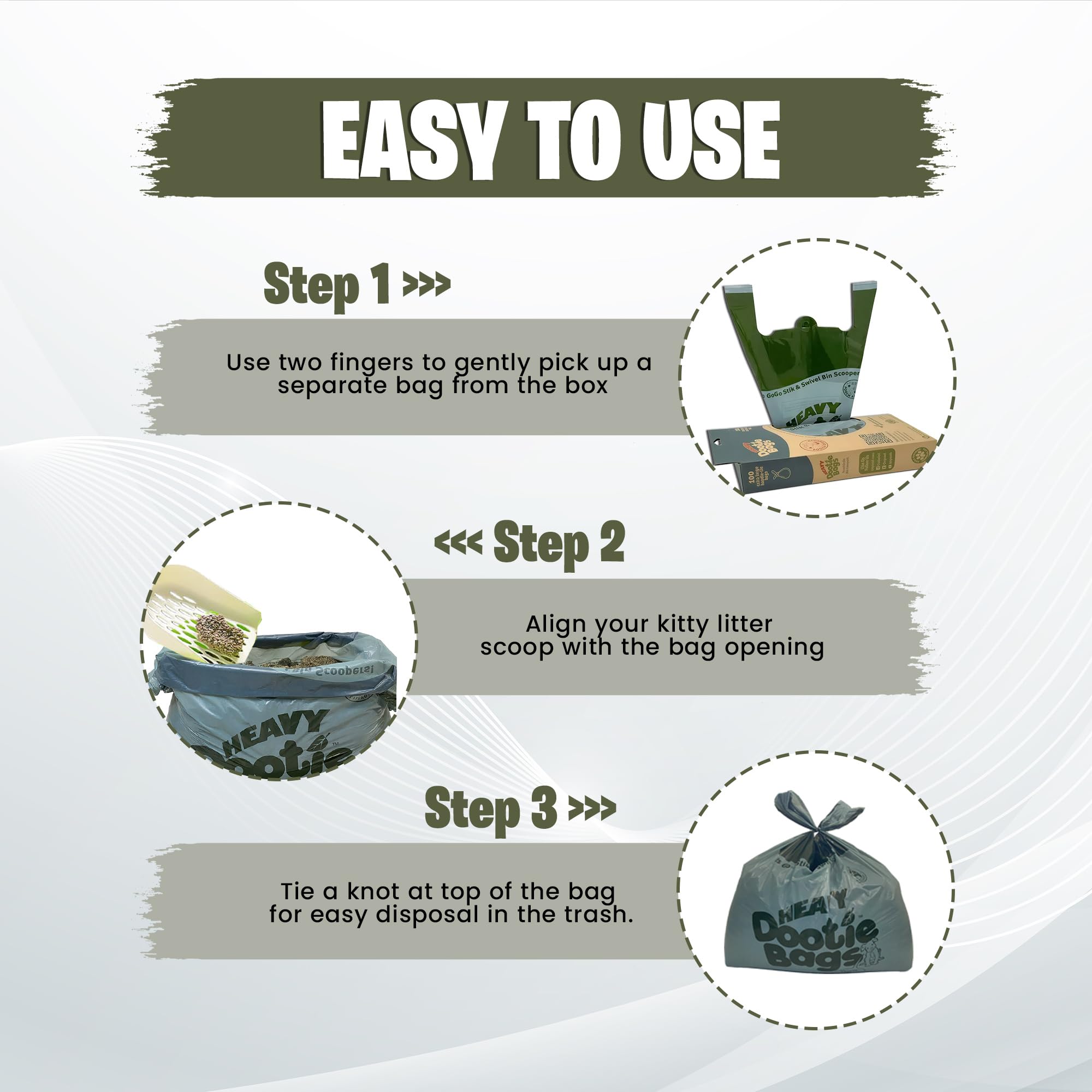 GoGo Stik Heavy Dootie Bags leakproof design for mess-free disposal