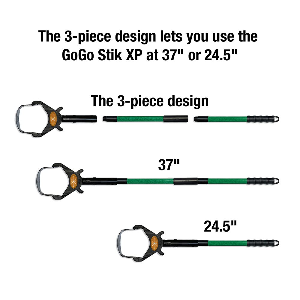 GoGo Stik XP back-friendly design reduces bending during scooping.