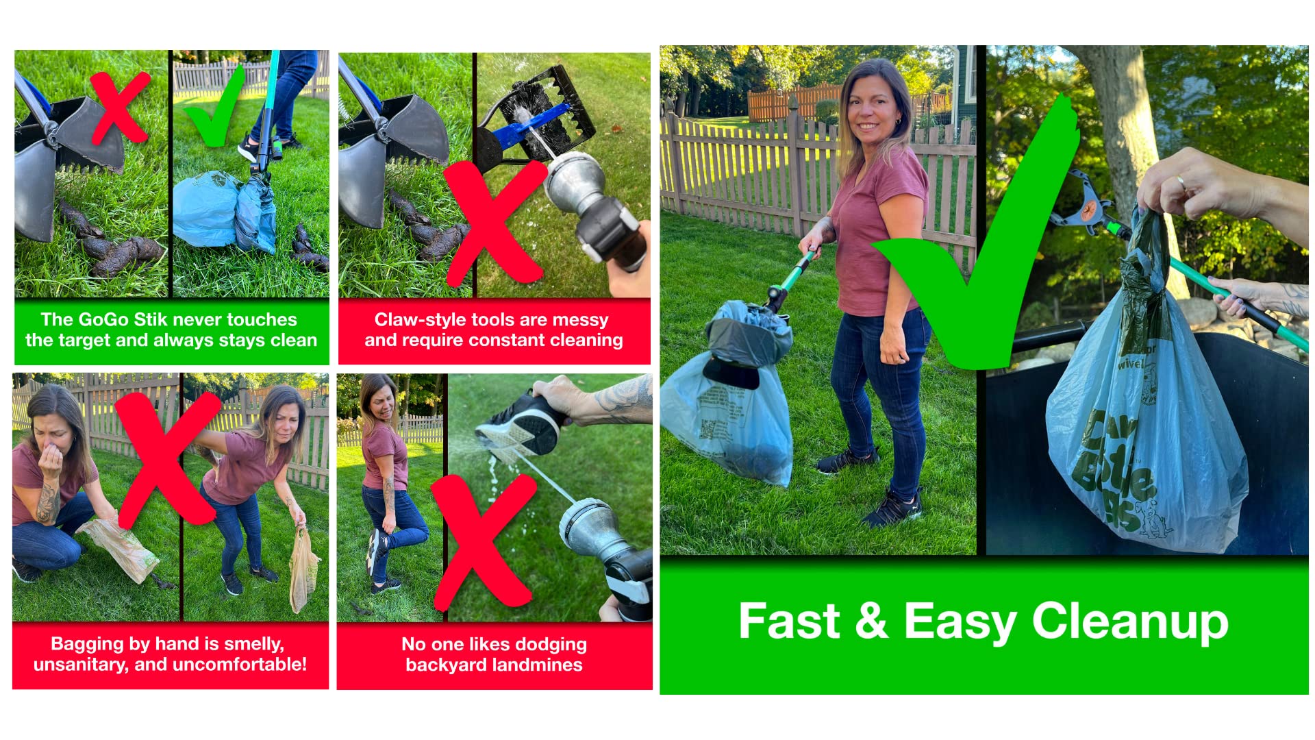 GoGo Stik XP bag compatibility with grocery and heavy-duty bags.