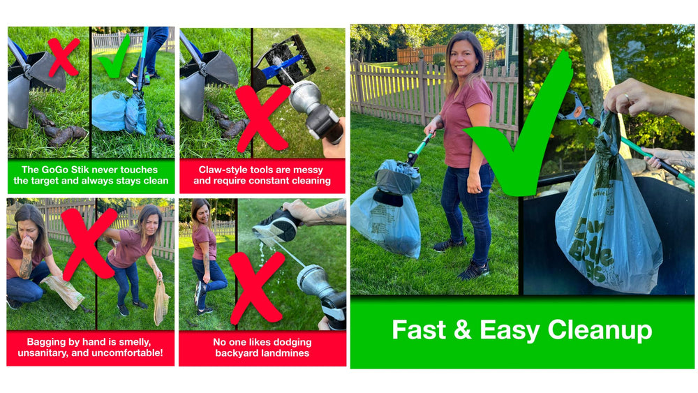 GoGo Stik XP bag compatibility with grocery and heavy-duty bags.
