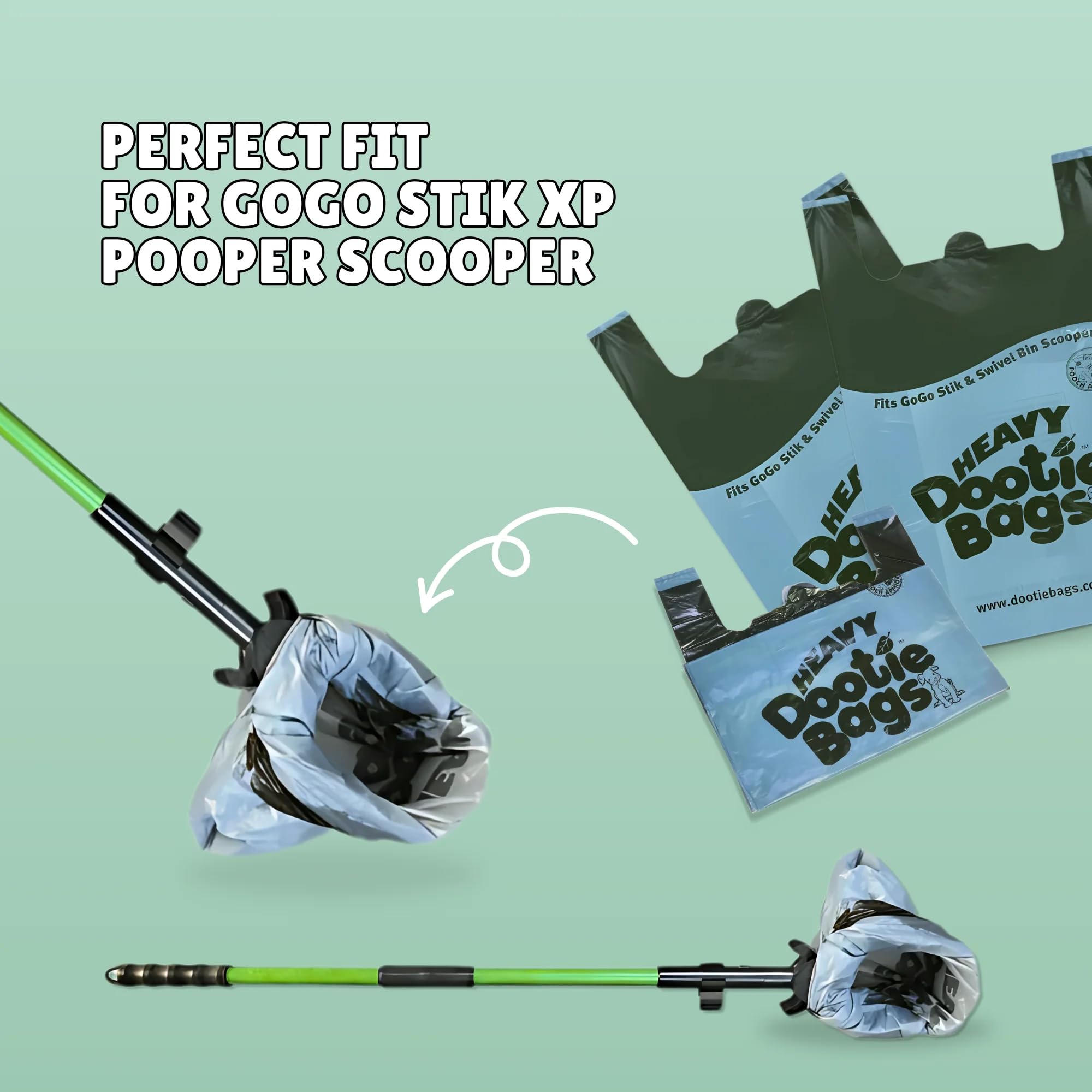 GoGo Stik XP Pro compatible bags for scooper and swivel bin