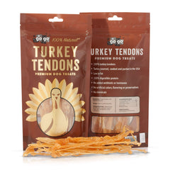 GOGO turkey tendon strips bulk pack—free-range ingredients highlighted.