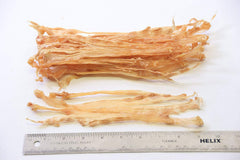 GOGO turkey tendon strips close-up texture highlights chewy mouthfeel for satisfying cravings.