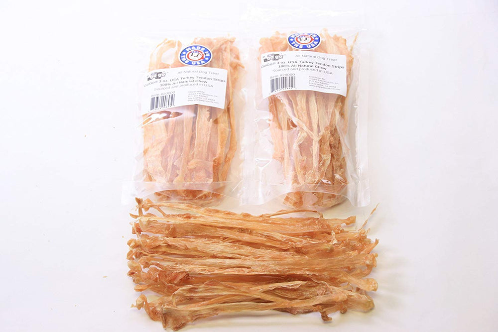 GOGO turkey tendon strips dog reward shows pets ready for training rewards.
