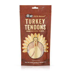 GOGO turkey tendon strips package front—protein-rich dog chew.