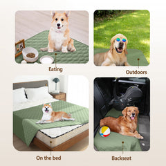 Gogobunny dog bed cover reversible plaid two-sides view for versatile styling.