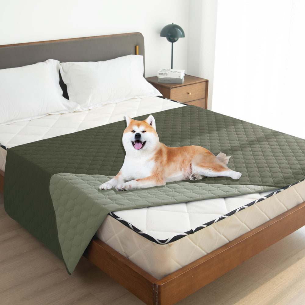 Gogobunny dog blanket reversible plaid pattern shows two elegant color options.