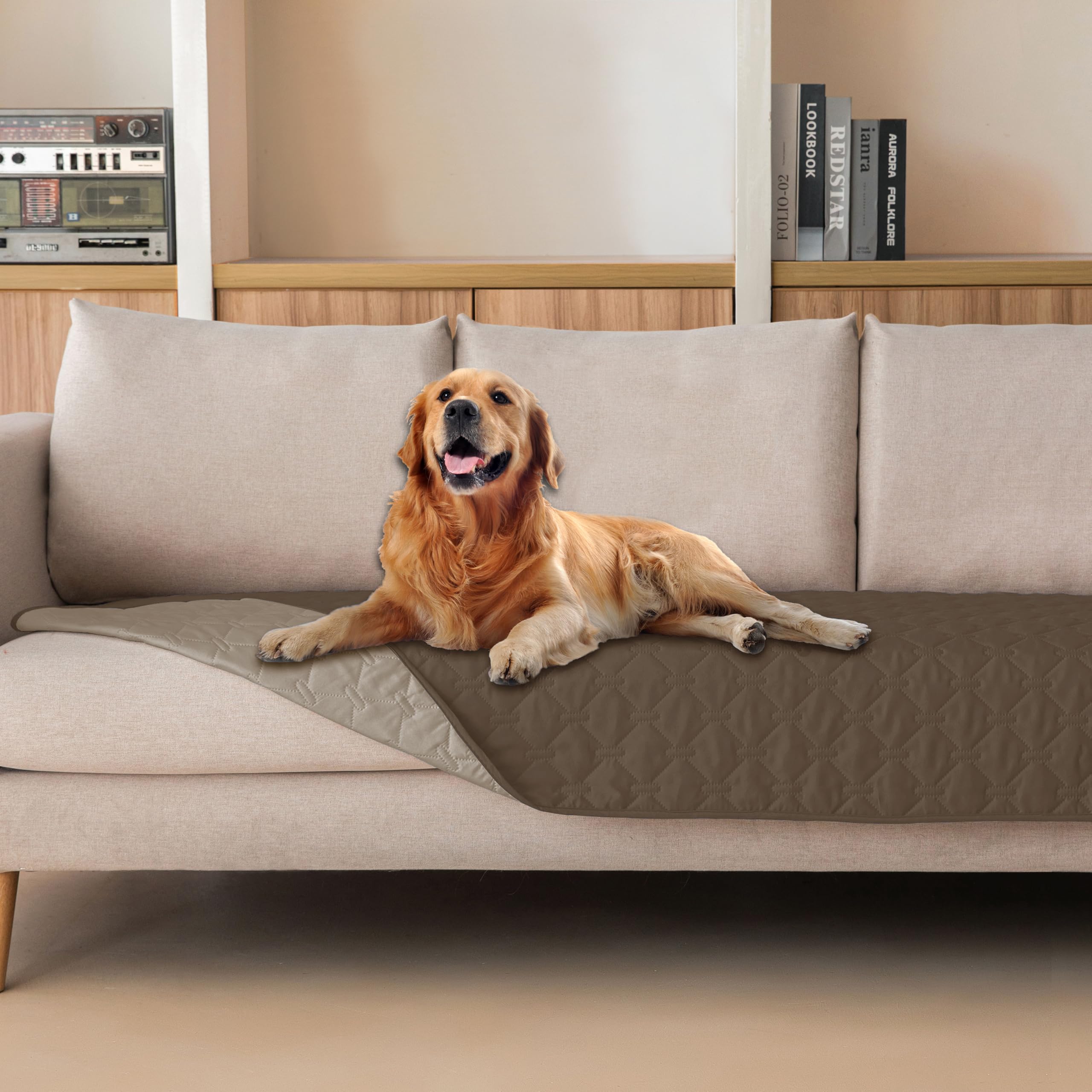 Gogobunny dog blanket waterproof layer protects furniture from spills and paw marks.