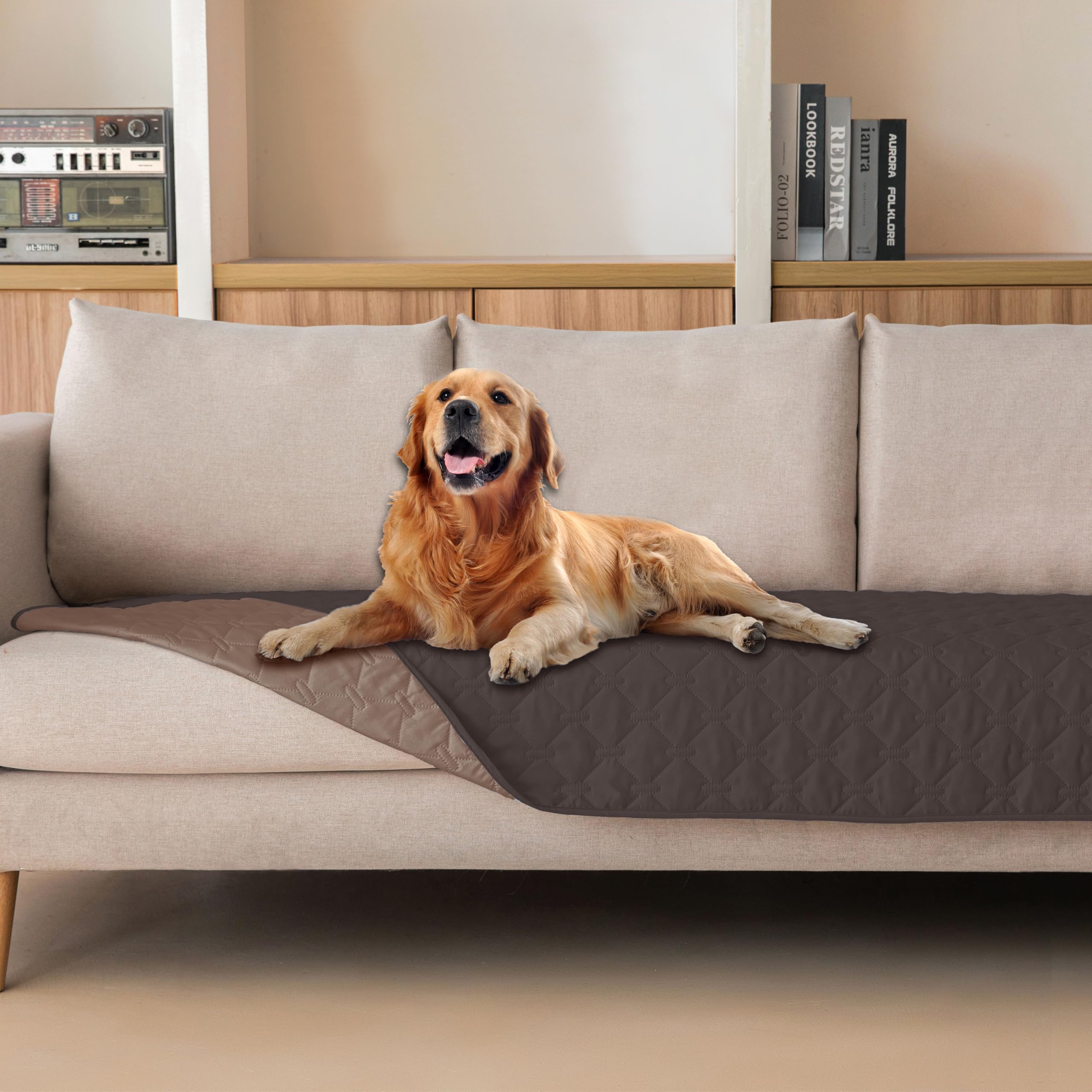 gogobunny dog blanket waterproof outer layer protects furniture from spills and scratches.