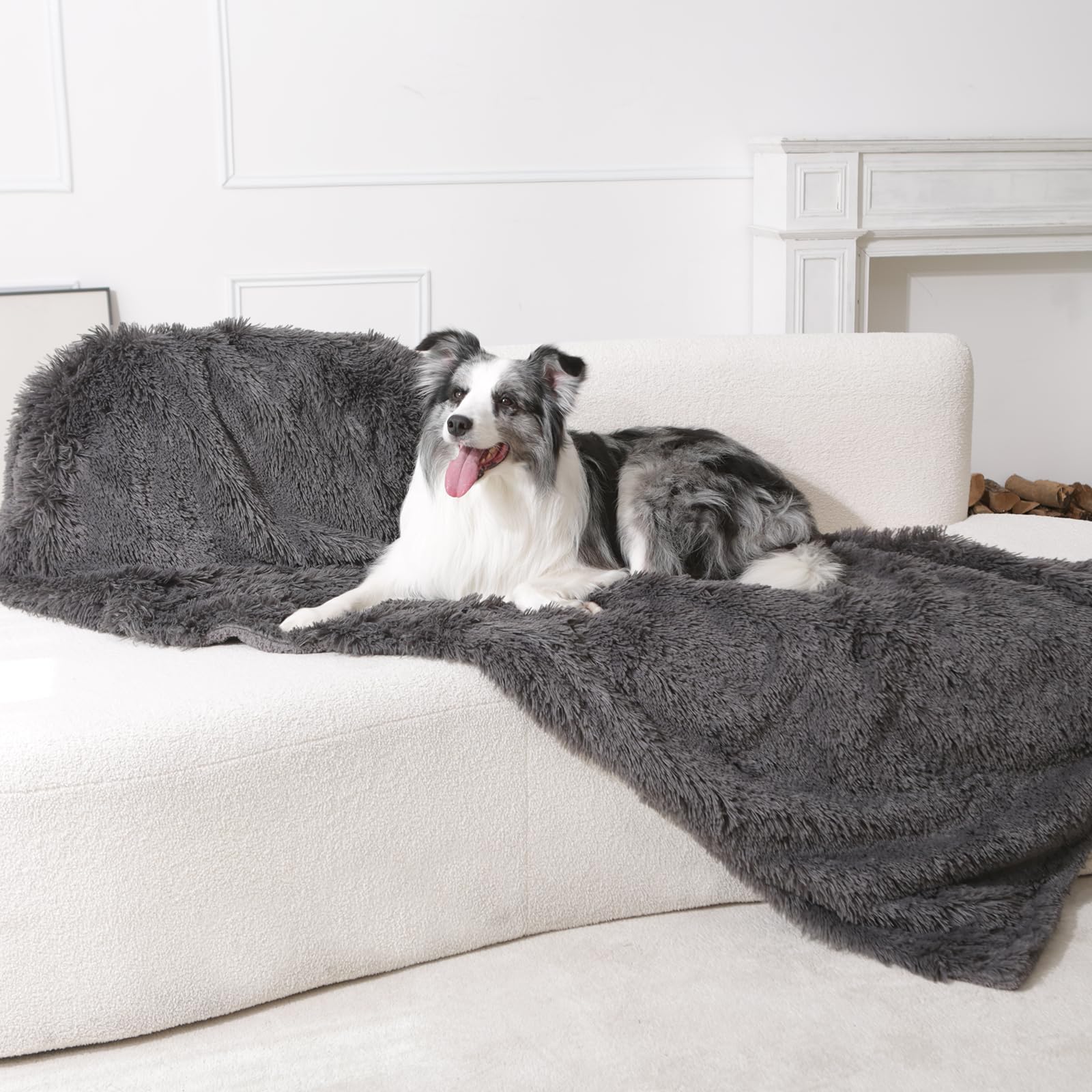gogobunny reversible faux fur blanket texture shows plush comfort and calming feel