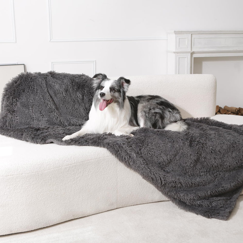 gogobunny reversible faux fur blanket texture shows plush comfort and calming feel