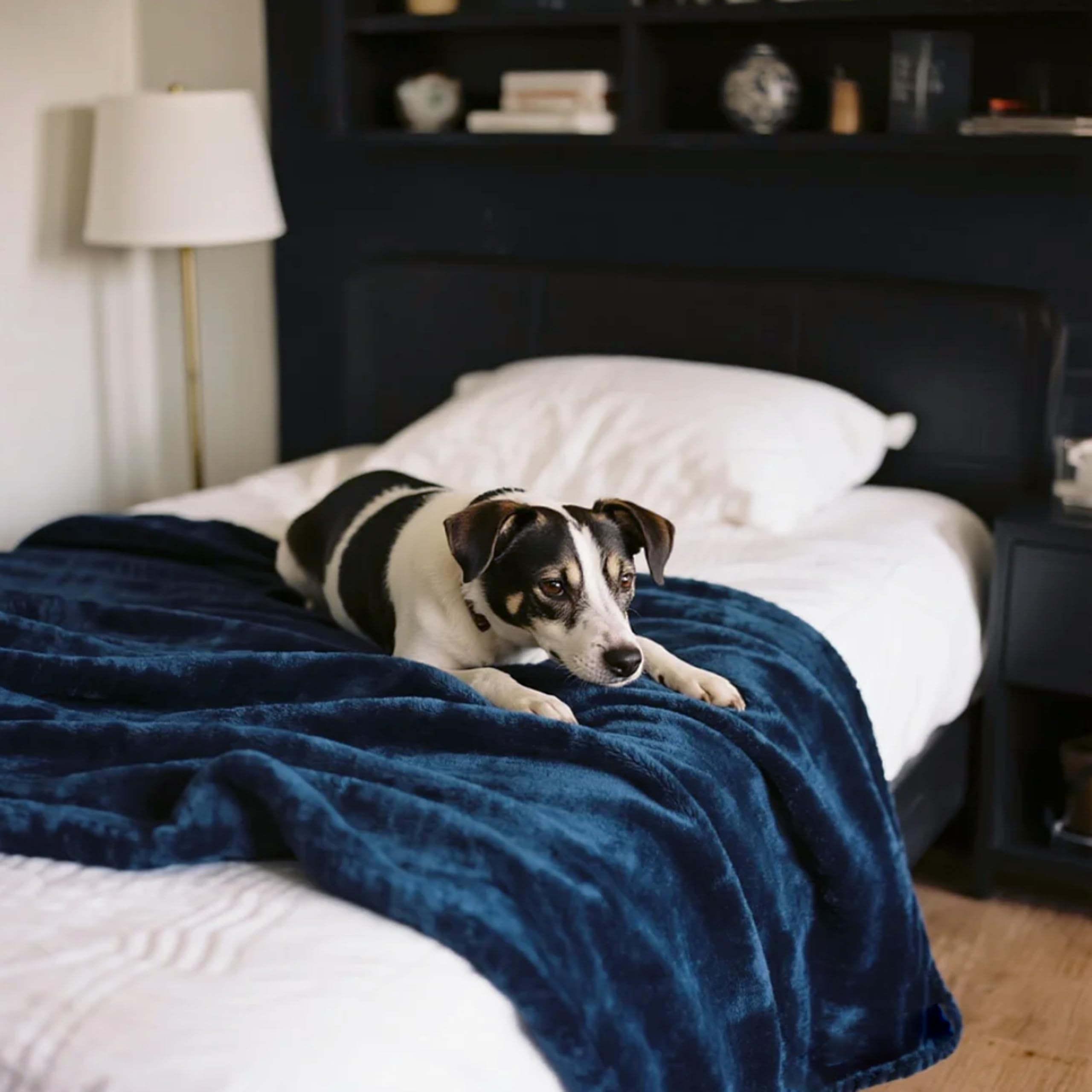 gogobunny soft flannel 260gsm navy-side offers silky comfort during cuddles