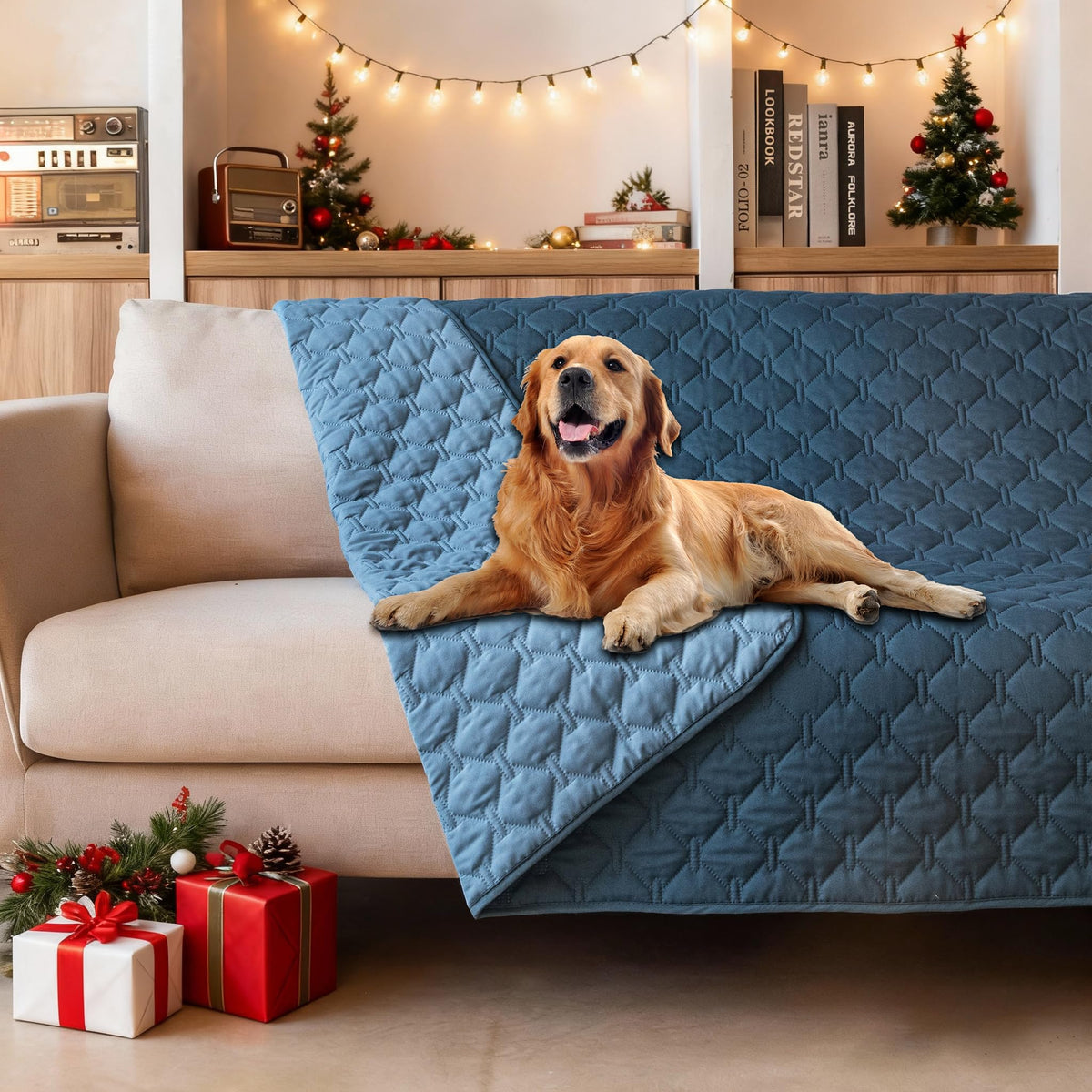 Gogobunny waterproof-outer-layer closeup shows durable furniture protection against spills