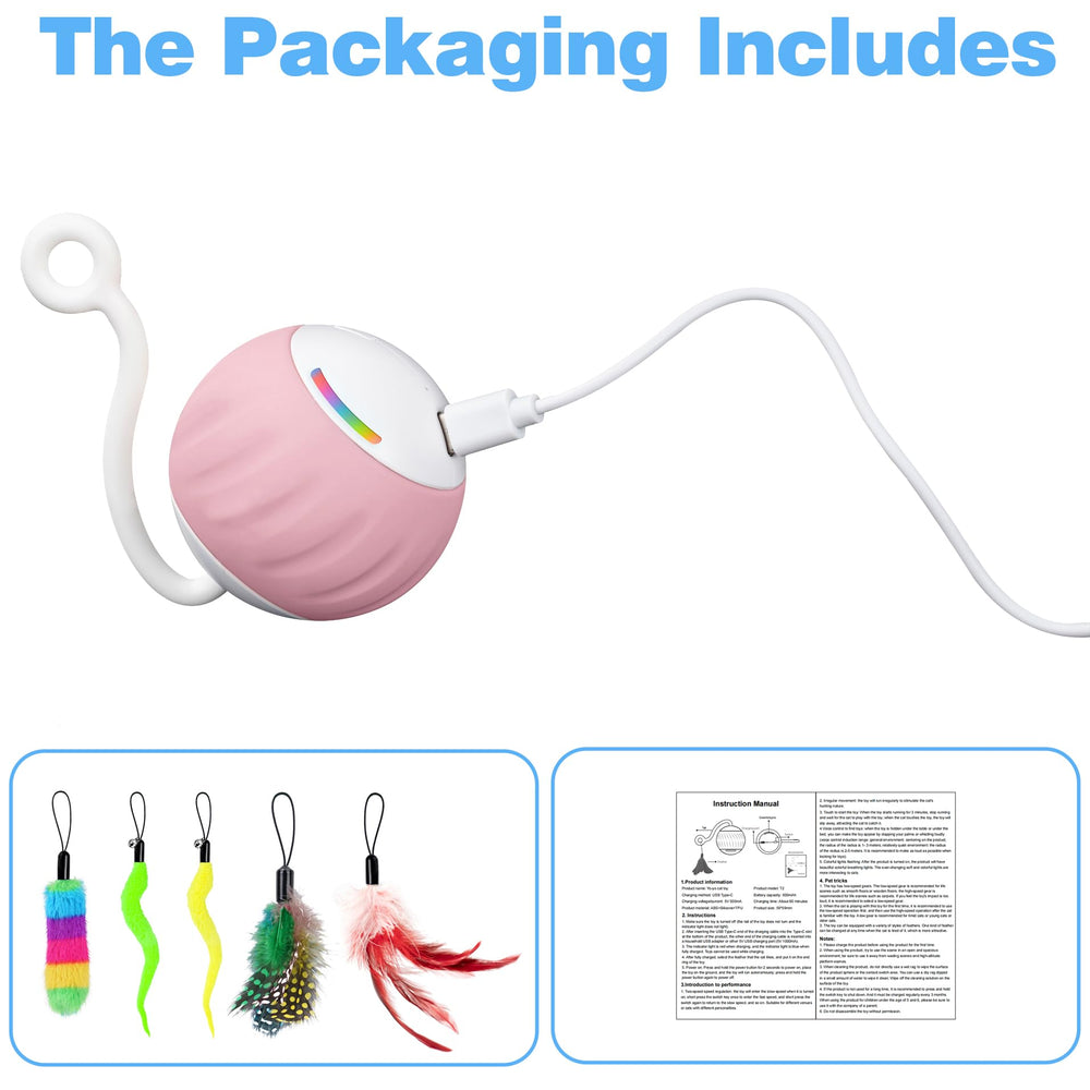 GOGODOGYA cat toy ABS silicone shell reduces noise and protects little teeth.