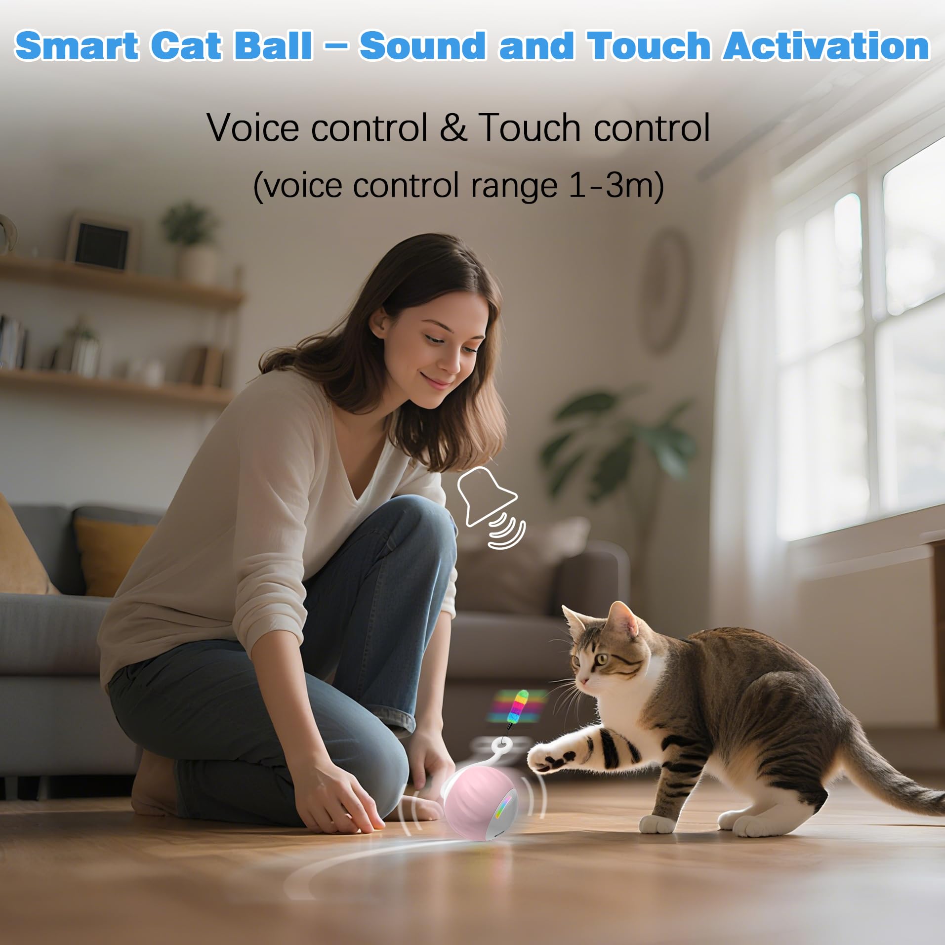 GOGODOGYA cat toy sound-touch-control offers intuitive activation for curious cats.