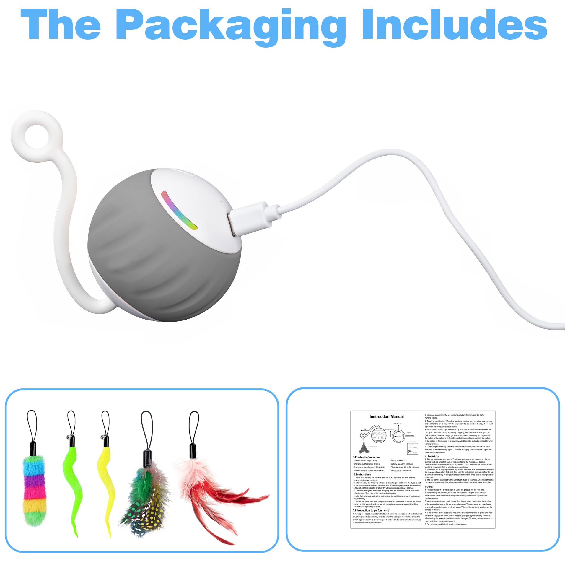 GOGODOGYA USB-rechargeable ball provides hours of independent play.