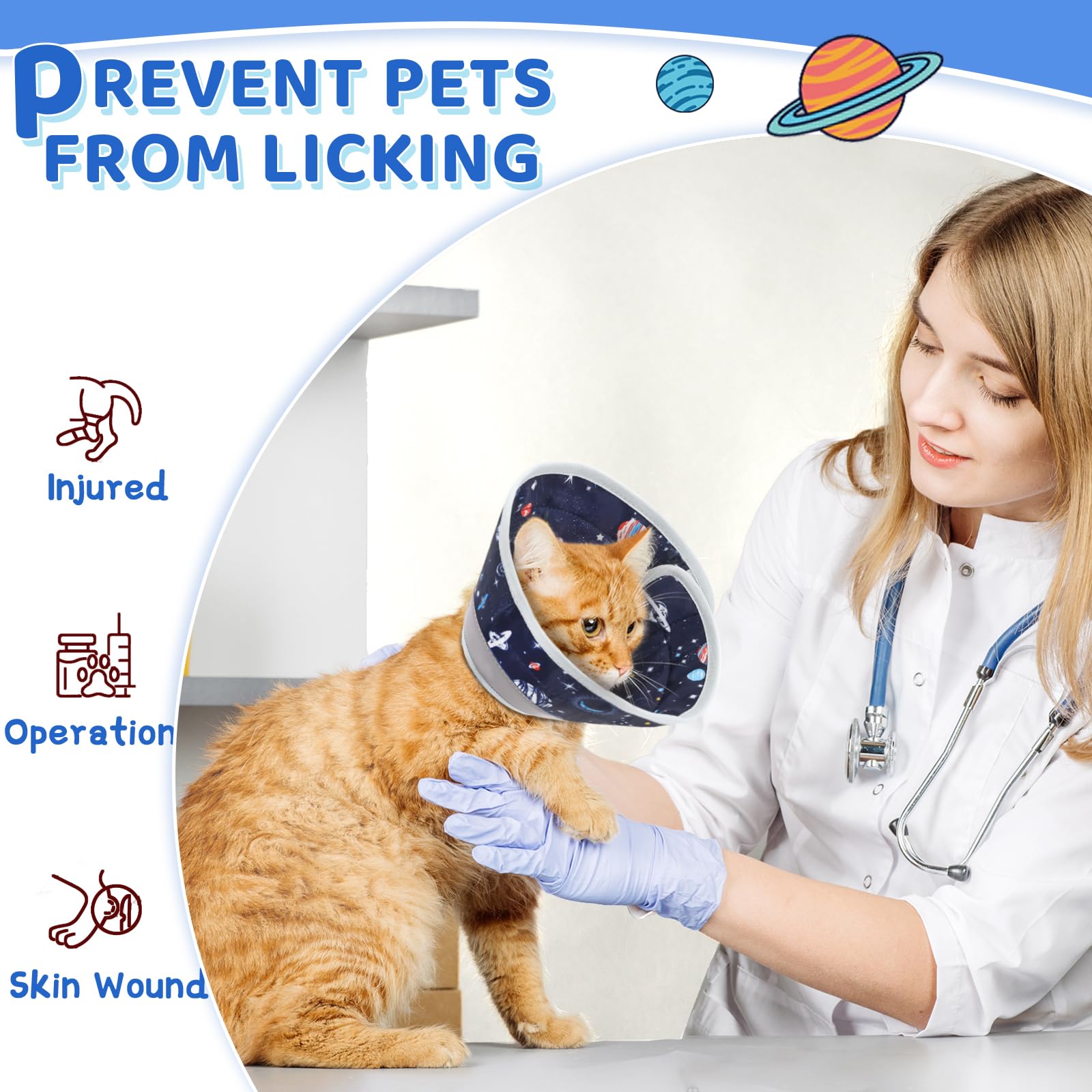 GoGoPaw cat cone collar lemon pattern provides a bright option during recovery