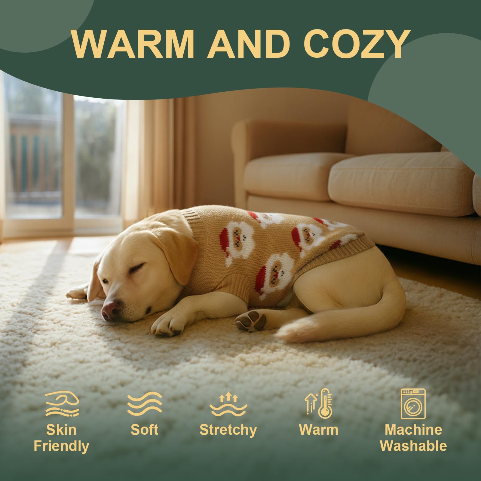 GoGoPaw dog sweater soft-knit fabric with breathable stretch for daily comfort.