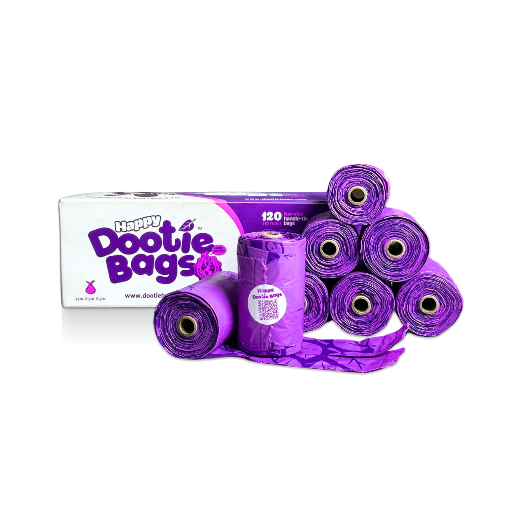GoGo Stik Happy Dootie Bags rolls in a dispenser for quick, clean dog-walking cleanup.