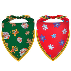 Goherii Christmas Dog Bandanas Santa-Gingerbread-Star pattern enhances festive holiday photos