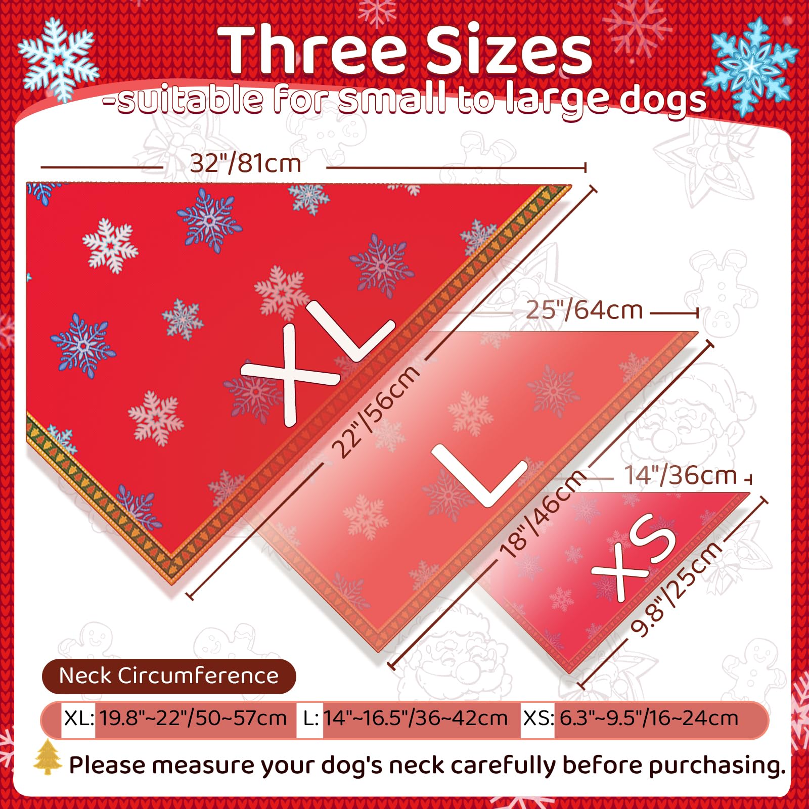 Goherii Christmas Dog Bandanas Snowflakes pattern adds wintry charm to daily walks