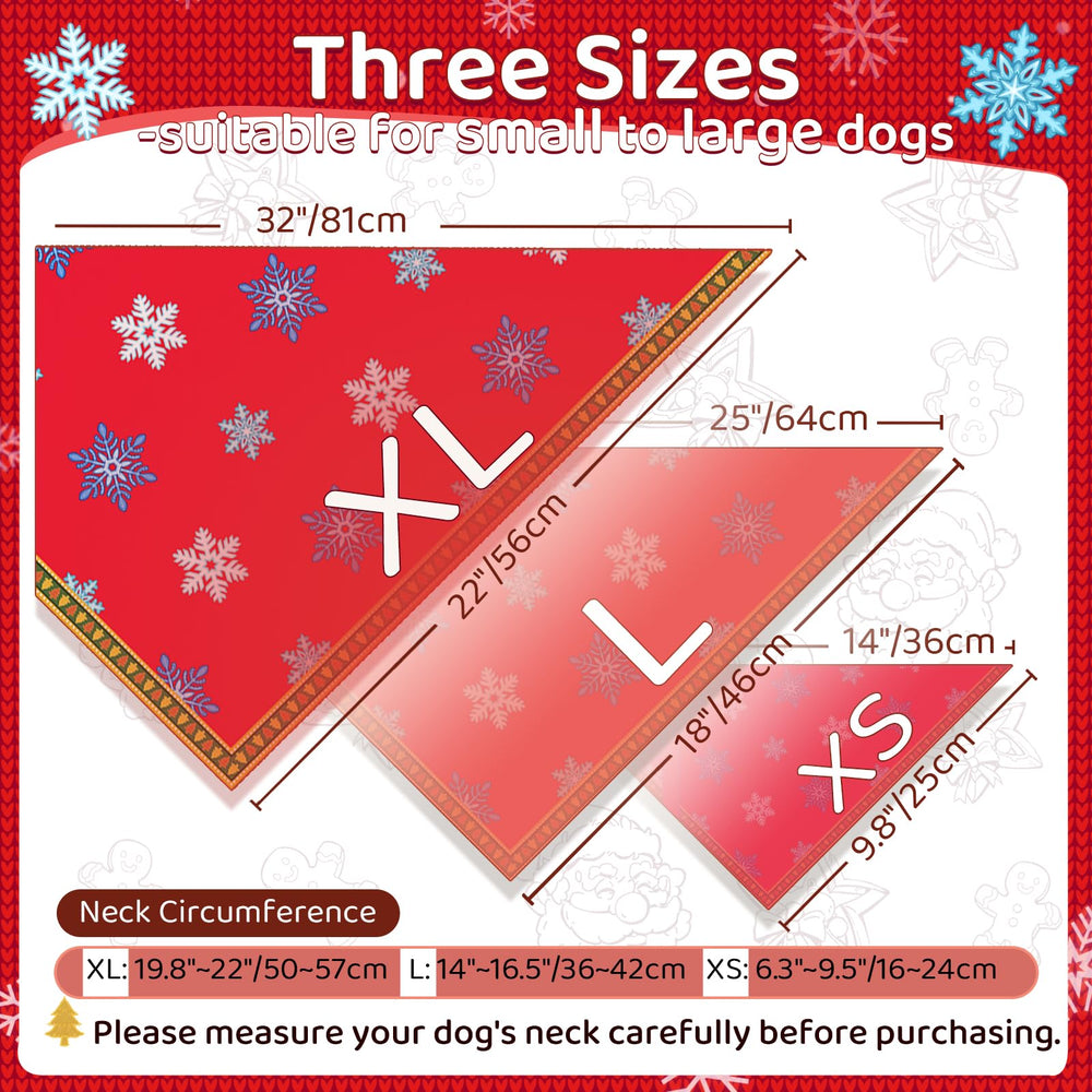 Goherii Christmas Dog Bandanas Snowflakes pattern adds wintry charm to daily walks