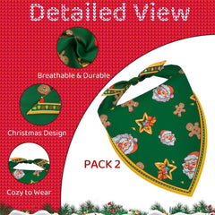 Goherii Christmas Dog Bandanas Tree-edge trim adds extra holiday accent to outfits