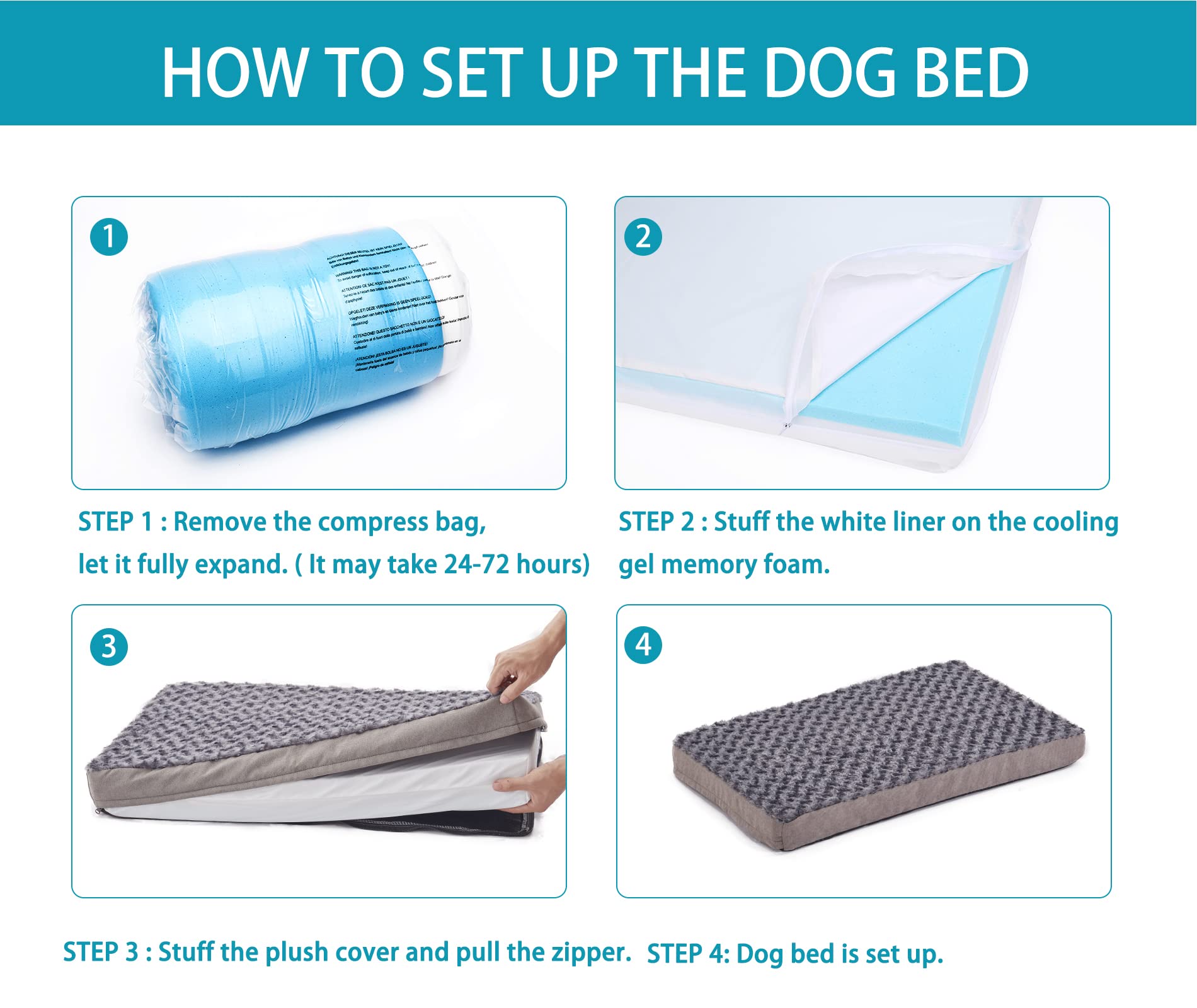 GOHOO PET vacuum-packed bed for convenient unboxing and setup.