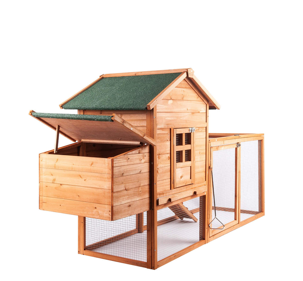 GOJOOASIS 80 inch chicken coop removable tray enables quick cleaning after use