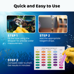 GOLD LABEL PET CARE test bottle and droppers enable precise sampling.