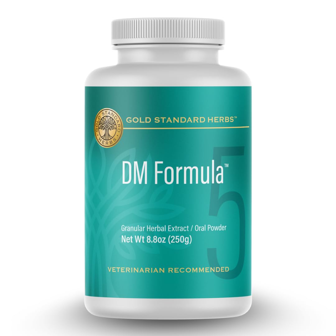 Gold Standard Herbs DM Formula dog bottle for natural canine DM support
