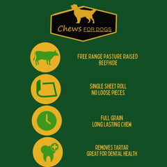 GOLDEN Chews rawhide twist 9-10in pack highlighting long-lasting chew value