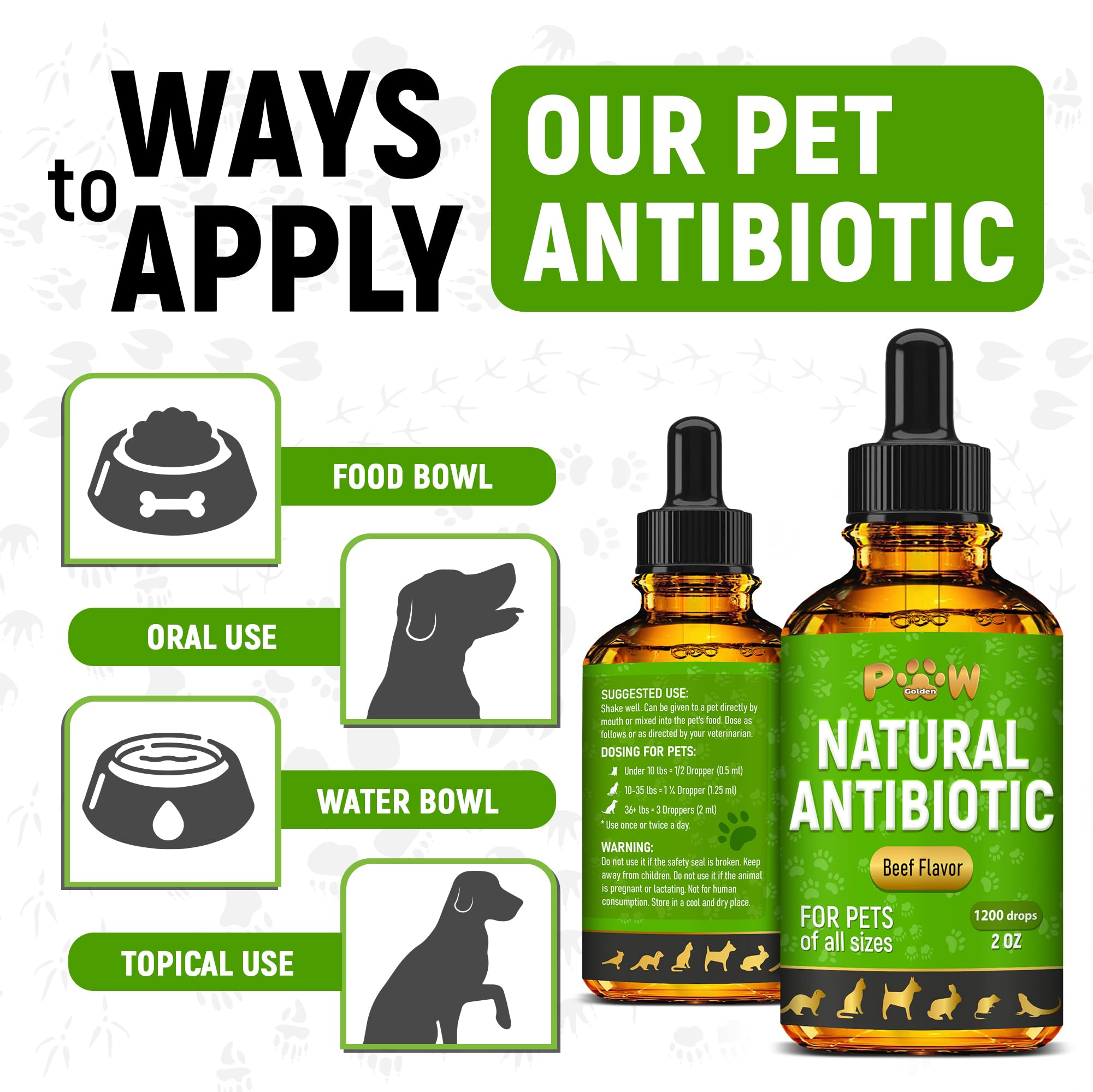 Golden Paw antibiotics cranberry and olive leaf blend supports urinary health.