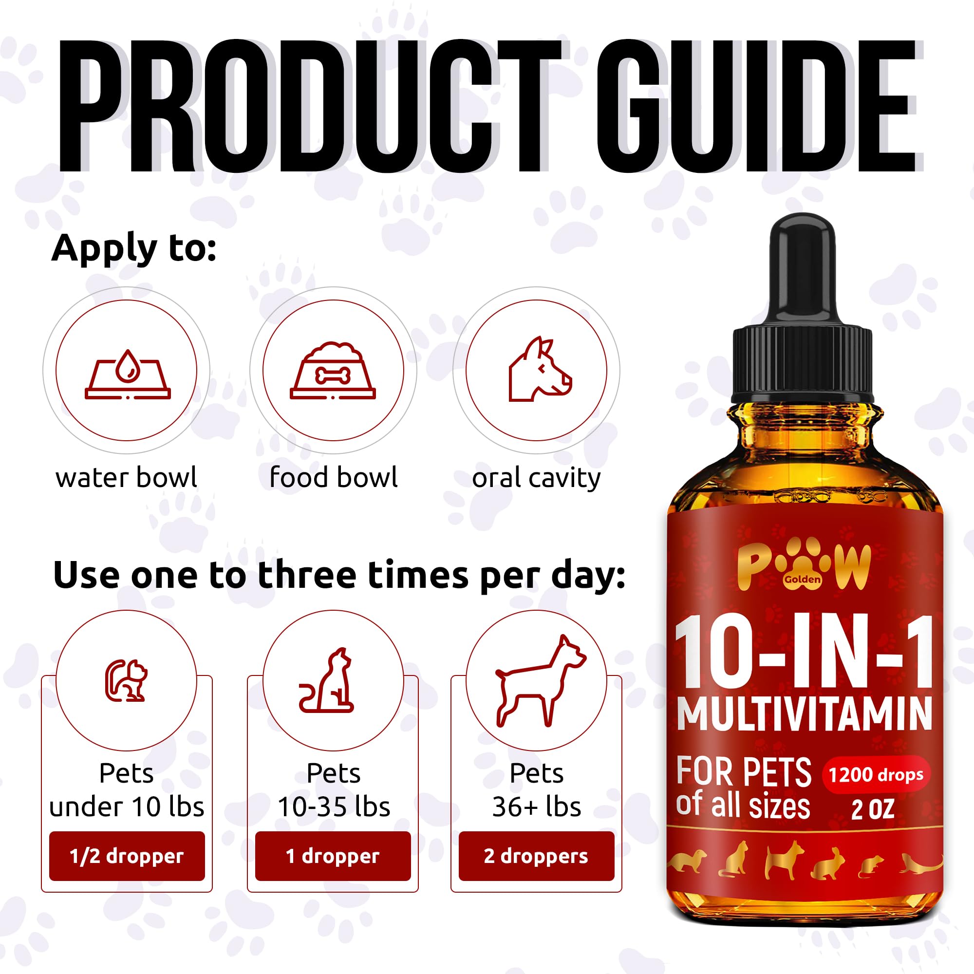 Golden Paw bottle with pet food setup for daily care routine