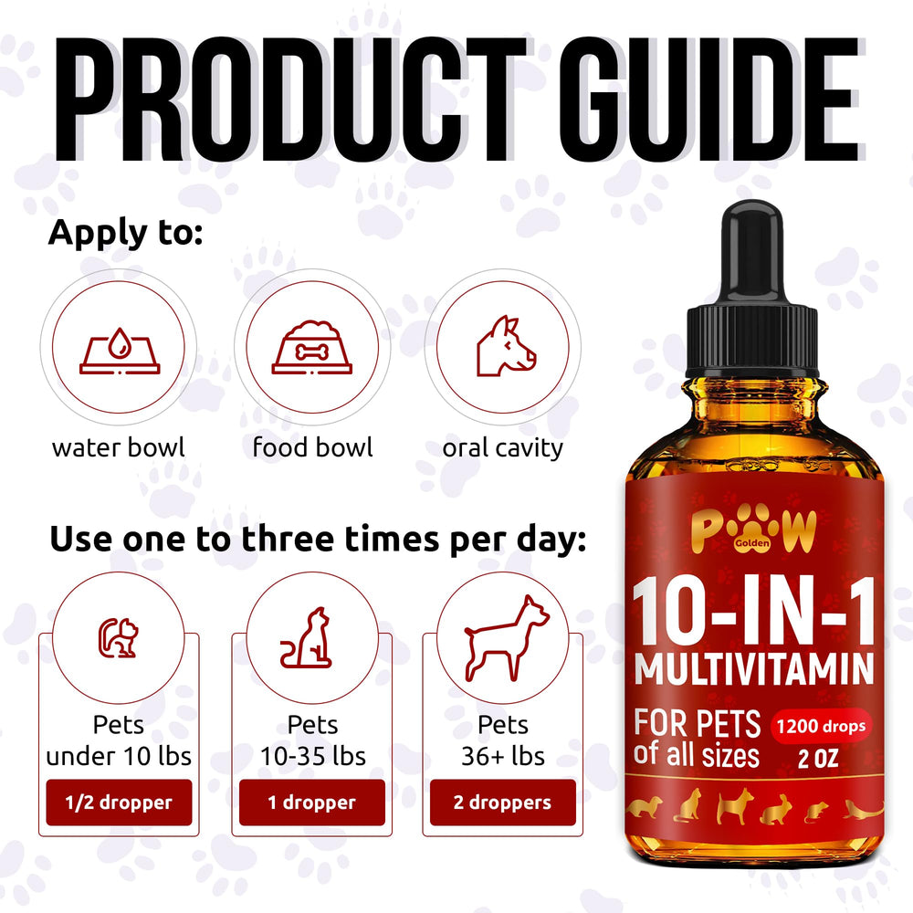 Golden Paw bottle with pet food setup for daily care routine