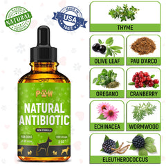 Golden Paw bottle highlights cranberry and oregano ingredients.