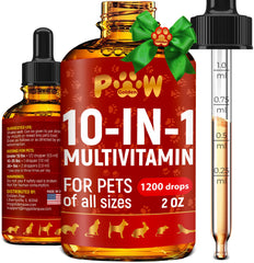 Golden Paw liquid multivitamin bottle for easy daily dosing in pets