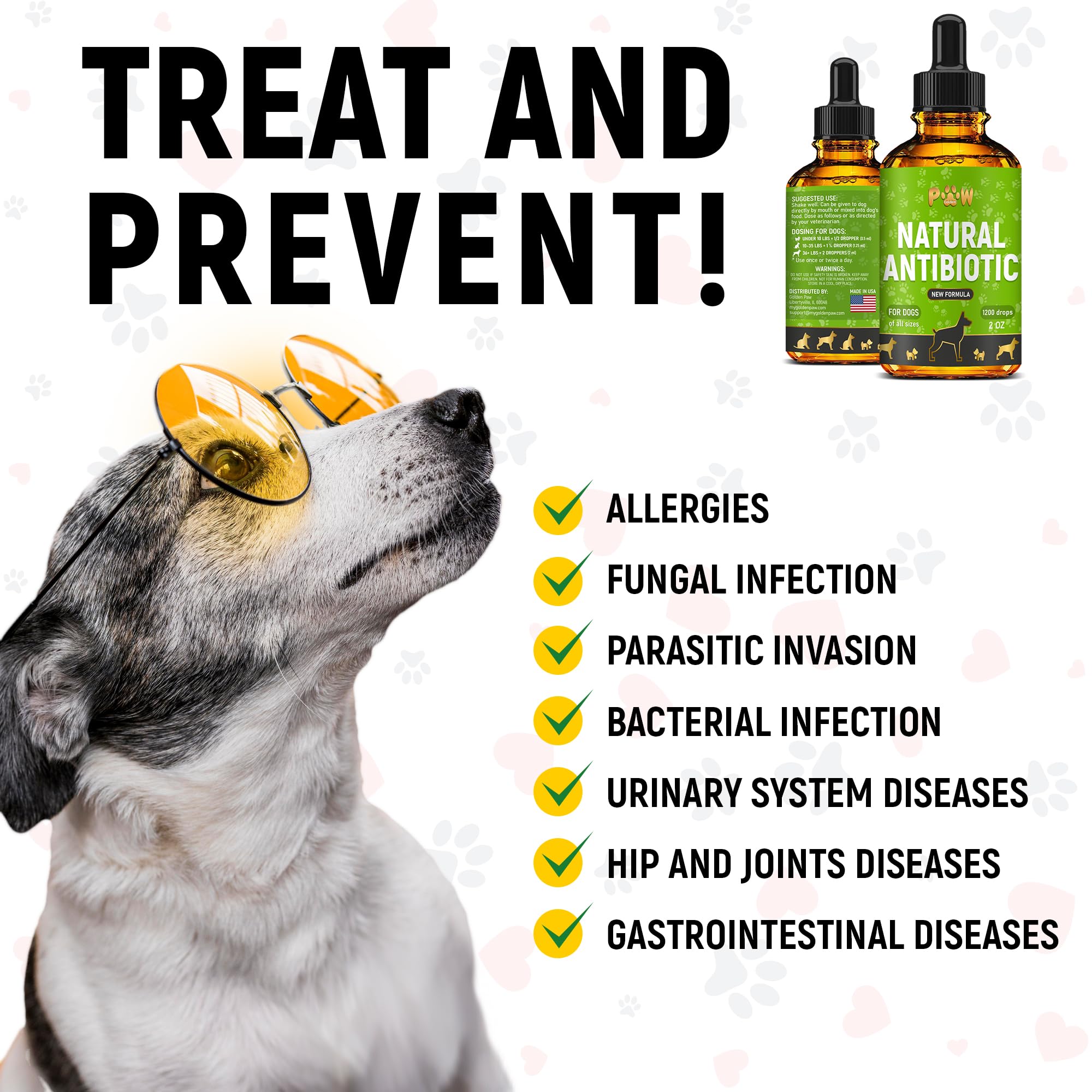 Golden Paw organic label signaling natural ingredients.