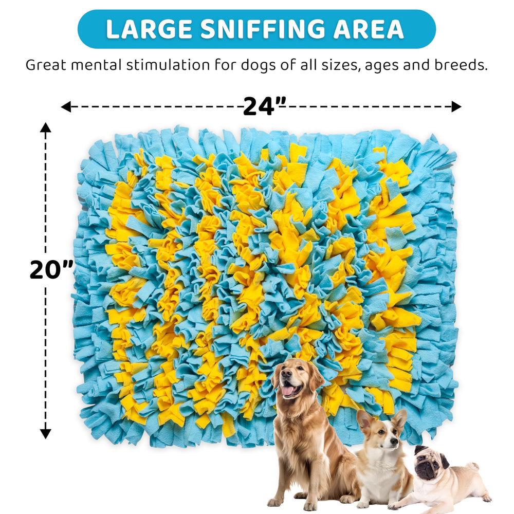 Golden Pup Enrichment snuffle mat in use for large dog shows mental stimulation and slow feeding potential