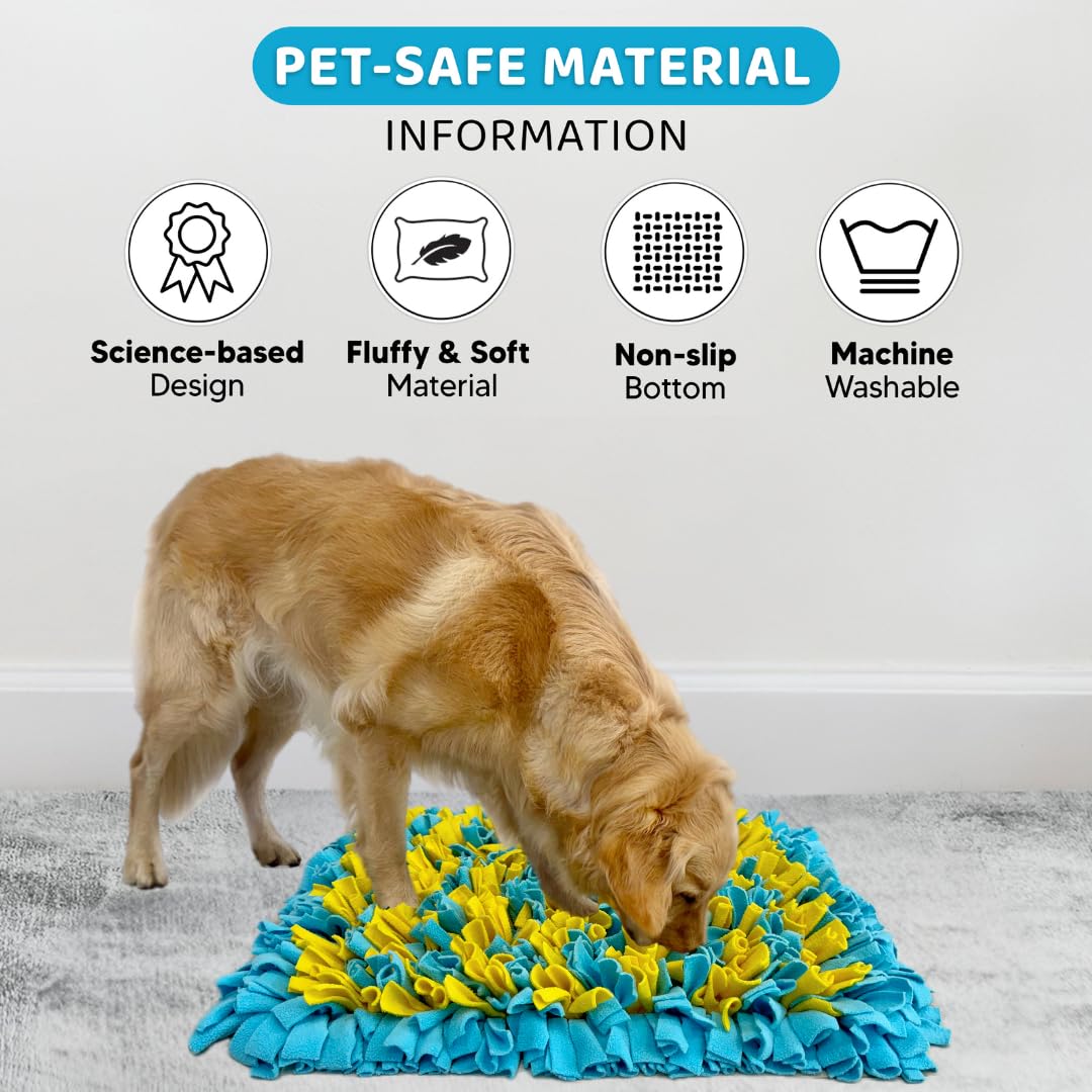 Golden Pup Enrichment snuffle mat treat-hidden view demonstrates hidden treat discovery and engagement