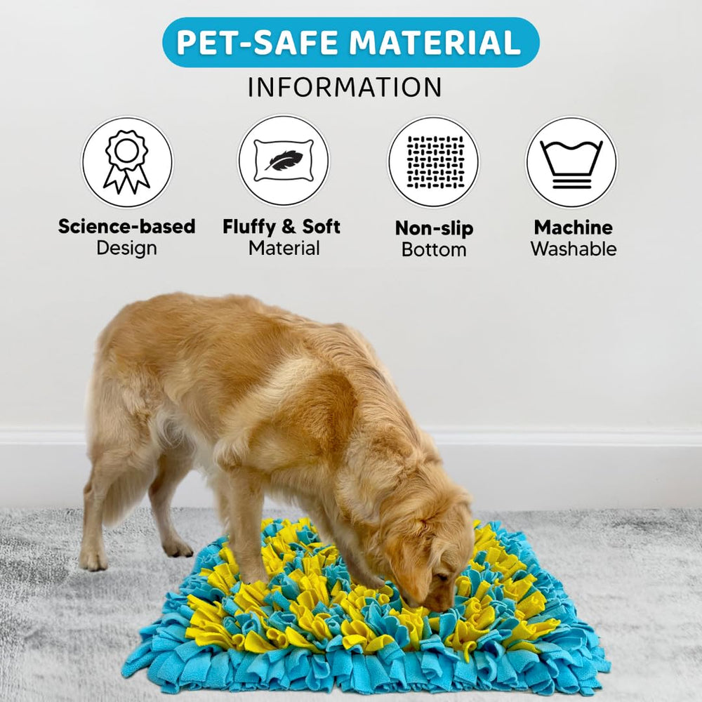 Golden Pup Enrichment snuffle mat treat-hidden view demonstrates hidden treat discovery and engagement