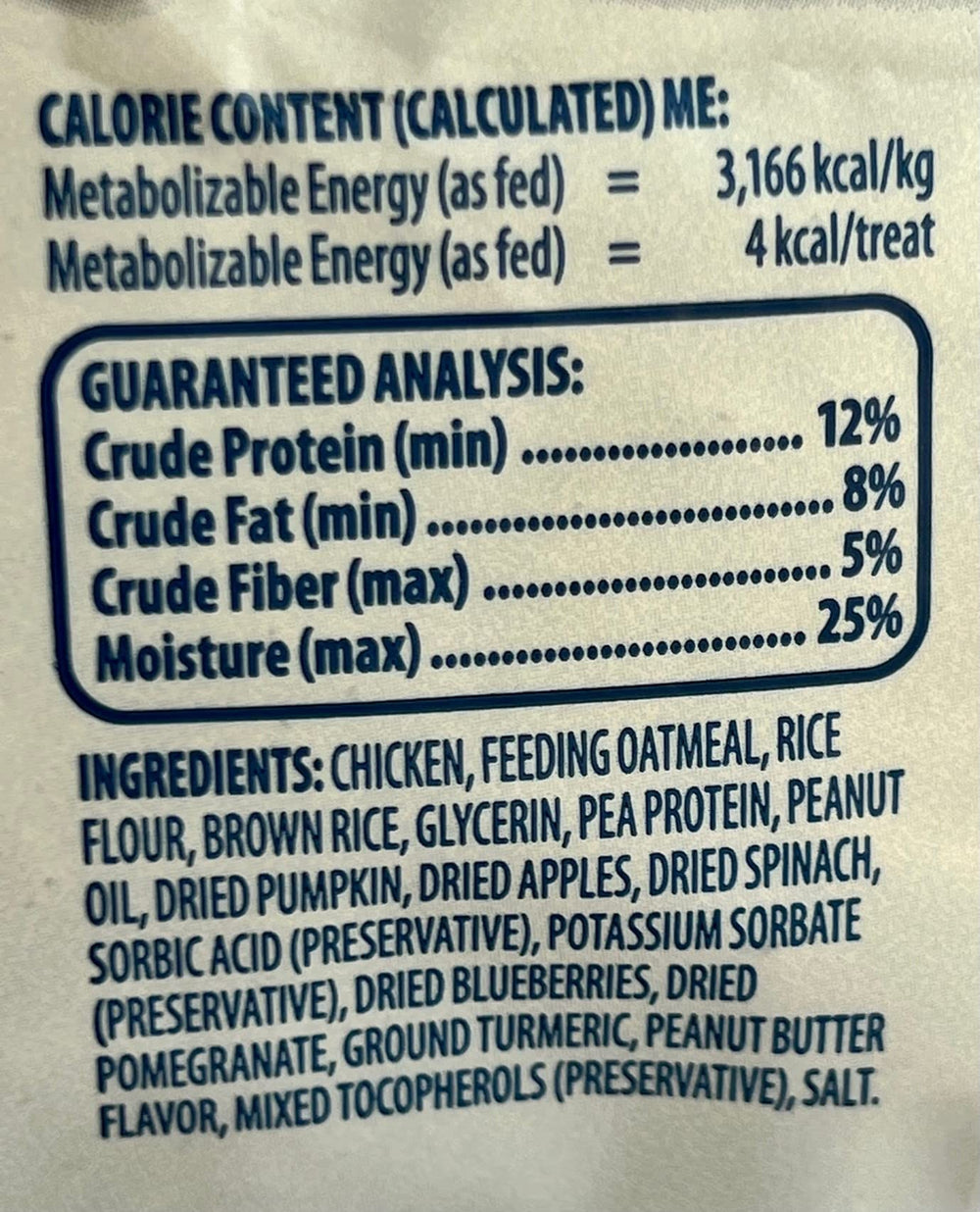 Golden Rewards training treats peanut butter bag closeup showcases easy, tasty rewards.