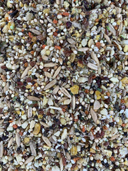 Goldenfeast VL Patagonian Blend serving bowl displays ready-to-serve mix for small to mid-size birds.